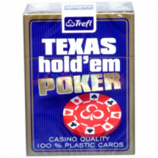 Texas Hold'em 100% plaszik póker kártya (1*55 lap) - Kék