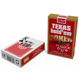 Texas Hold'em 100% plaszik póker kártya (1*55 lap) - Piros