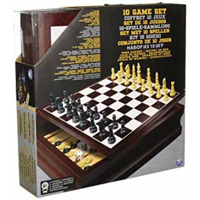 Classic wood family game set black and gold - /EV/